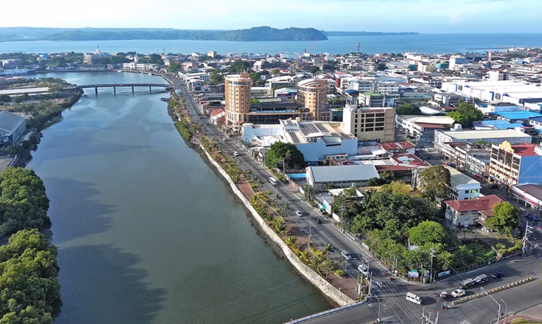 Overhead view of the Panay Islands' Iloilo City's skyline.